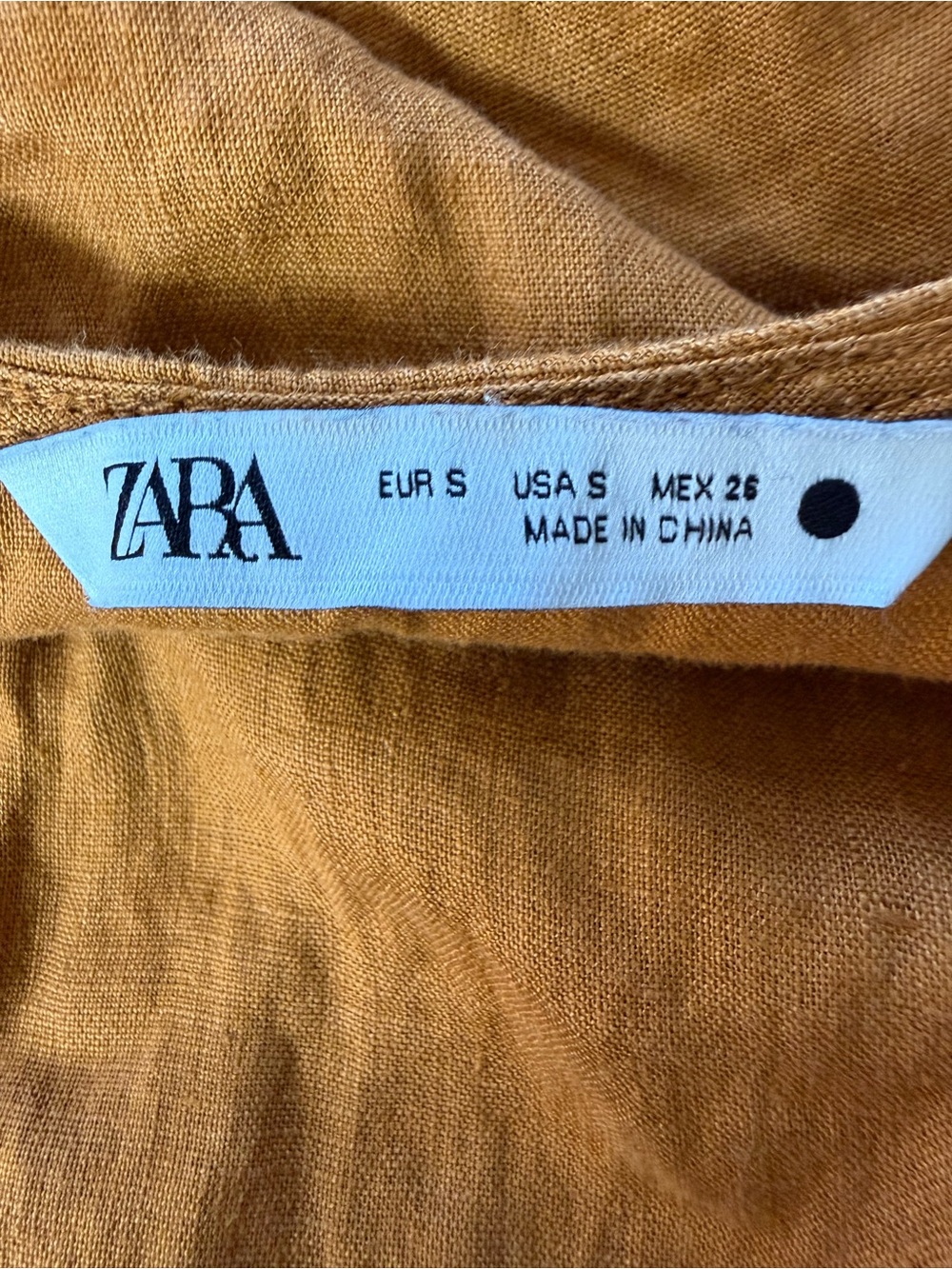 ZARA Linen Dress in Mustard Yellow - Picture 3 of 4